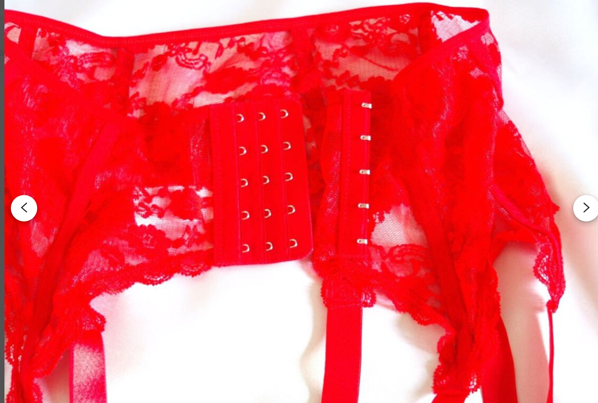 Red Lace Garter Belt 8 straps for stockings porte jarretelles sizes s m l xl 2xl 3xl