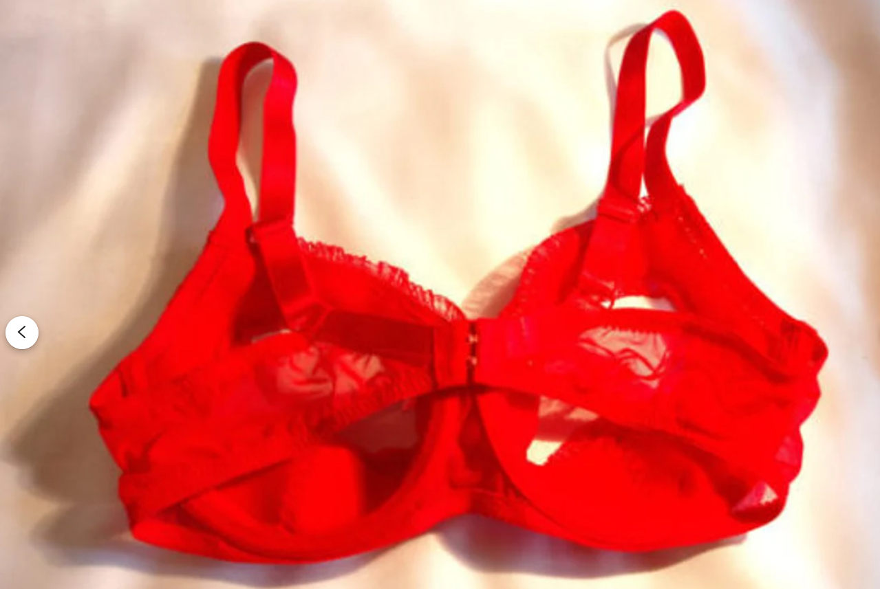 Roter BH mit offenen Nippeln, erotisches Dessous-BH, Soutien-Schlucht, 36 38