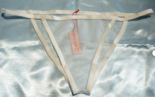 White transparent nylon bikini style knickers