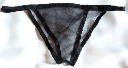 Schwarzes, transparentes Höschen im Tanga-Stil, Bikini-Höschen aus Nylon