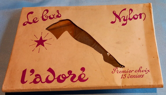 Fully Fashioned Keyhole Nylons French Vintage Größe L Calze Strumpfe