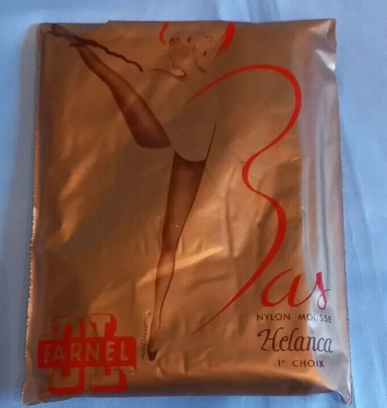 Farnel Bas avec Couture Vintage Nylons Stockings Halenca T3 Calze Strumpfe unisex