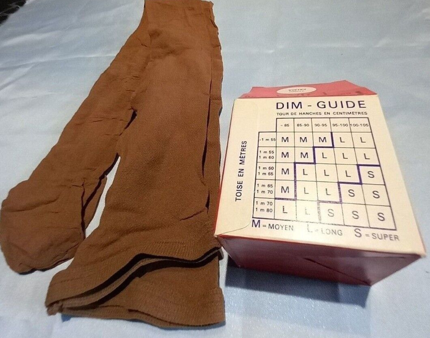 Französische Vintage Strumpfhose Palma Lange Größe Große Strumpfhose Collant Braun