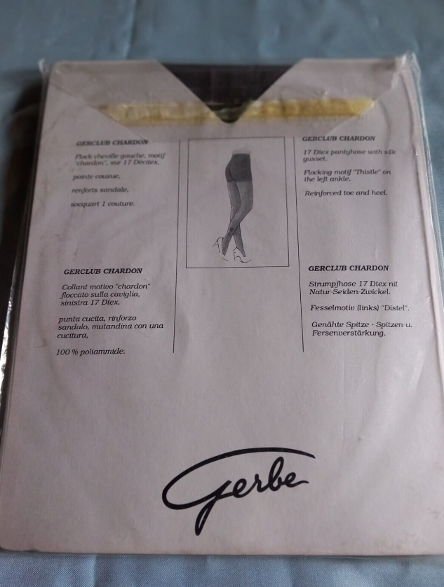 Gerbe Paris Vintage Tights Gerclub size small T1 Bas Strumpfe Calze