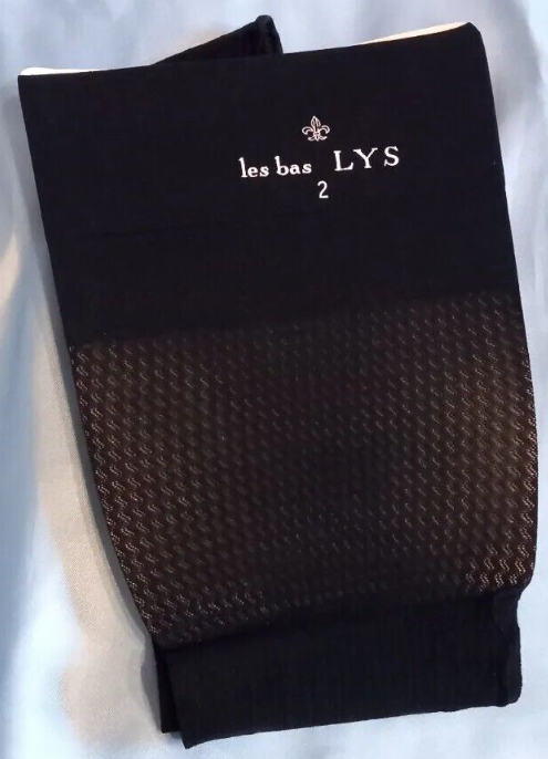 Lys Black Patterned Vintage Stockings size s/m calze strumpfe