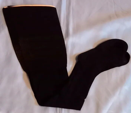 Lys Black Patterned Vintage Stockings size s/m calze strumpfe